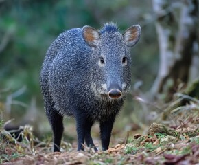 Collared peccary, Tayassu tajacu, in the wild