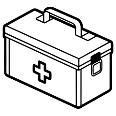 Flat First Aid Box Vector