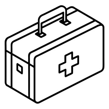 black first aid kit isometric clip art preview