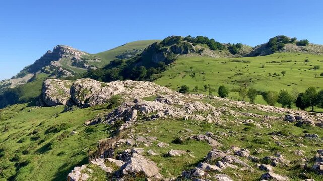 Mount Aldamin and Gorbeia in the Gorbea Natural Park. The Basque Country. Spain