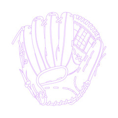 Baseball glove line art sports gear illustration