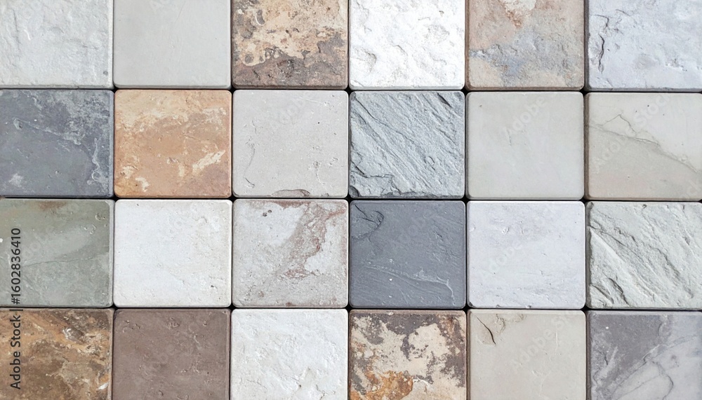 Aufkleber multicolor stone tile pattern background with geometric texture and seamless design