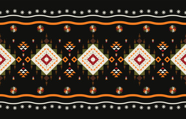 Geometric ethnic Native American pattern. Design for background, wallpaper, fabric, clothing, carpet, scarf, rug and wrapping. Turkish embroidery style. Designing tribal patterns with retro colors.