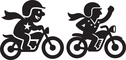 Cheerful funny elves set in flat black silhouette bundle for festive vector and illustration collection use