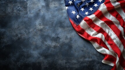 American flag waving in the wind. Symbol of national pride and patriotism.