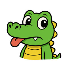Fototapeta premium Crocodile Cartoon tongue out Mascot Alligator Illustration