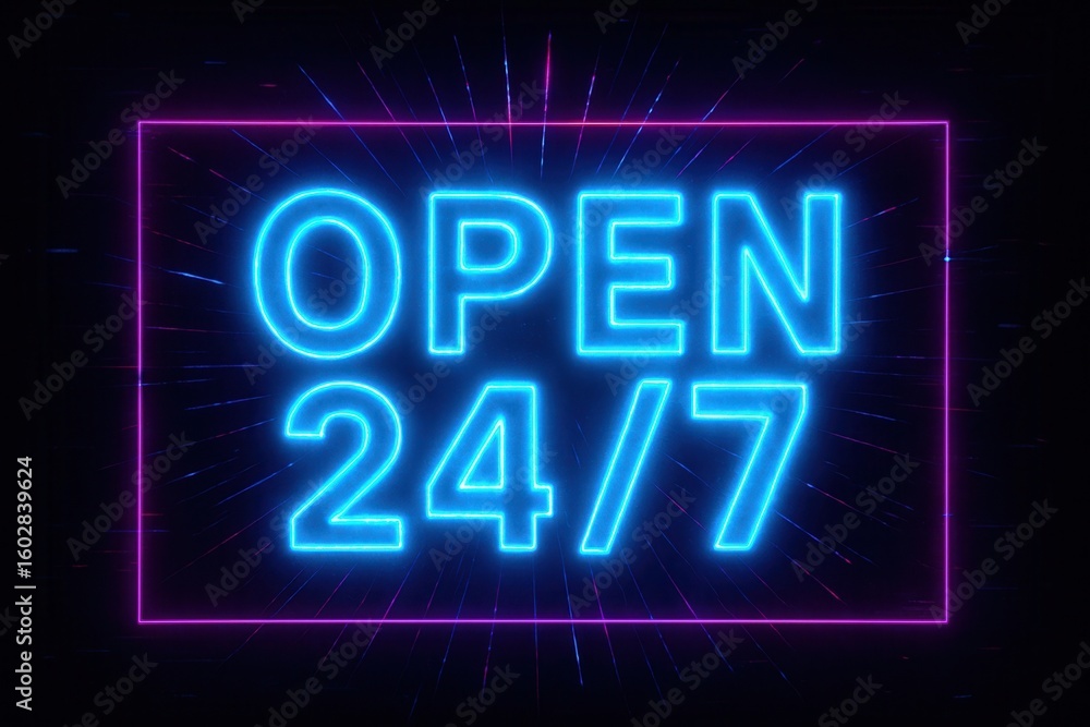 Poster vibrant neon sign displaying 