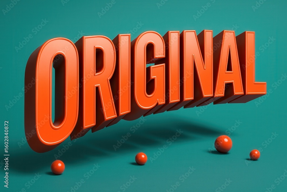 Poster bold orange 3d 
