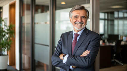 Confident Leadership: A Middle-Aged CEO Overseeing His Company's Growth