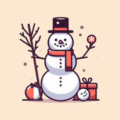 cute snowman illustration 