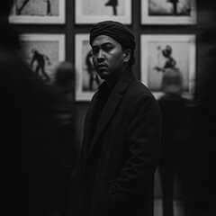 portrait of a man in a dark room