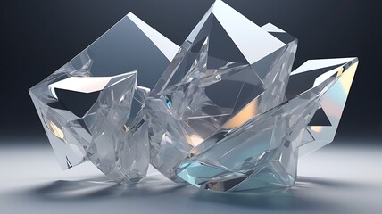 A luxurious, shiny diamond gem is isolated and brilliantly rendered in 3D on a black background, reflecting its clear, precious facets