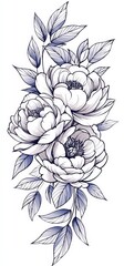 Drawing of a Japanese-style tattoo