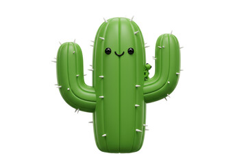 Isolated Smiling Cactus with Tiny Frog Accent Illustration © Ryan
