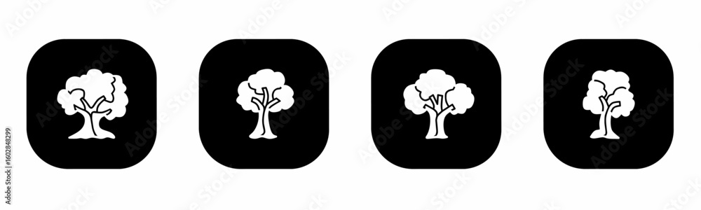 Poster Tree icon in flat. A tree icon design. Stock vector.