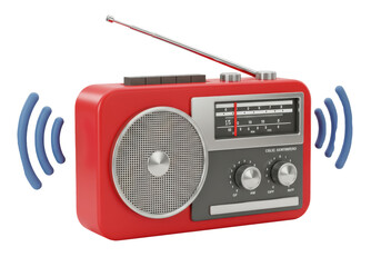 Obraz premium Isolated Vintage Red Radio