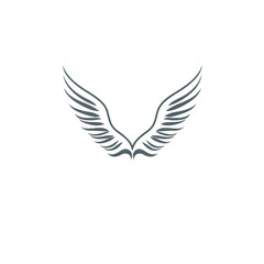 Obraz premium Abstract silver wings emblem, symbol of freedom and aspiration