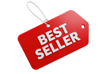 Isolated Red Best Seller Tag