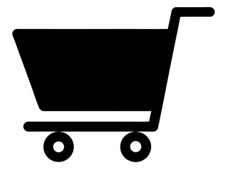 Shopping cart silhouette, Shopping cart icon vector, trolley cart vector, market symbols
