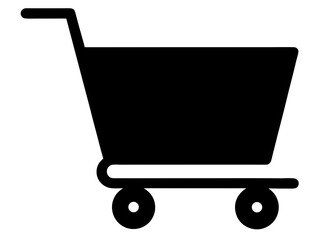 Shopping cart silhouette, Shopping cart icon vector, trolley cart vector, market symbols
