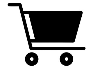Shopping cart silhouette, Shopping cart icon vector, trolley cart vector, market symbols