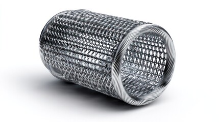 3D render of a steel wire thimble on white background