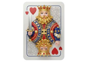 Isolated Ornate King of Hearts Playing Card Design