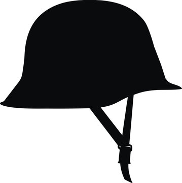Silhouette of a German Stahlhelm Helmet Symbolizing World War Two Era Military Equipment