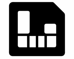 SIM card icon silhouette, Sim card flat simple vector icon illustration