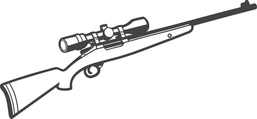 Naklejka premium Rifle with scope vector illustration for hunting and shooting sports design