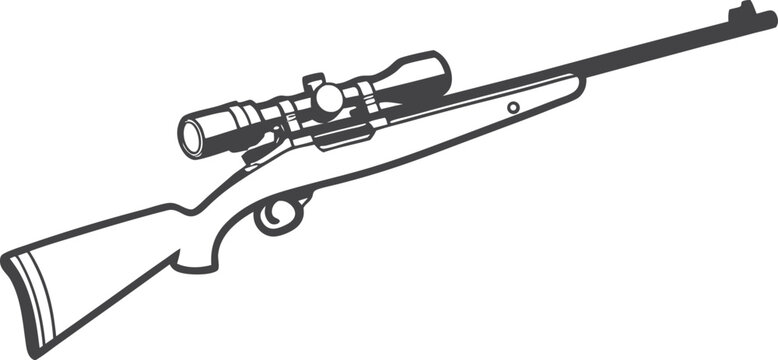 black rifle with scope clip art preview