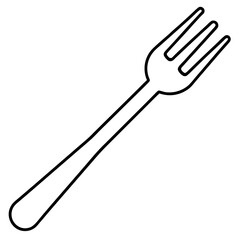 Minimal Fork Outline Vector