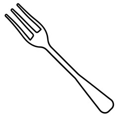 Minimal Fork Outline Vector