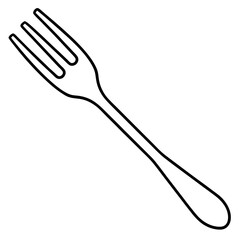 Minimal Fork Outline Vector