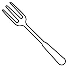 Minimal Fork Outline Vector