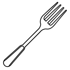 Minimal Fork Outline Vector