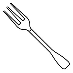 Minimal Fork Outline Vector