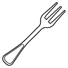 Minimal Fork Outline Vector