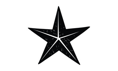 Obraz premium Black star illustration with geometric design on white background. Vector retro hand drawn illustration.