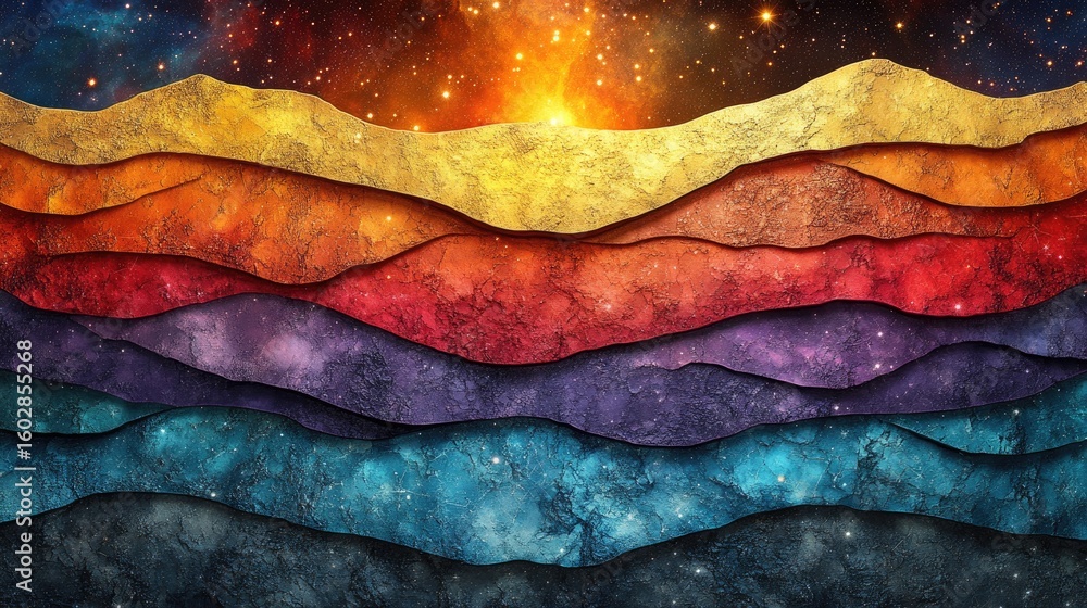 Poster deep universe environment showing endless star fields, warped light, and dreamy color transitions in