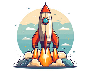 Rocket Launch Illustration