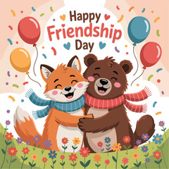 Happy Friendship Day Celebration Vector Illustration Background