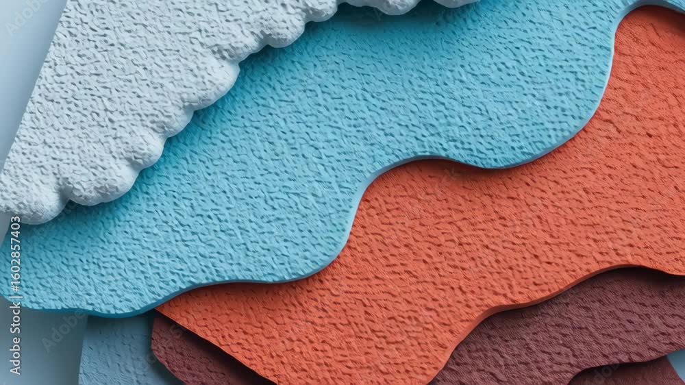 Poster vibrant textured paper layers with wavy design showcase colorful artistic depth and creativity in un