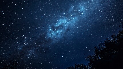 Photorealistic Wide Shot of Starry Skies at Night with Bright Stars