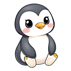 Cute Baby Penguin Cartoon Illustration – Winter Animal Clipart