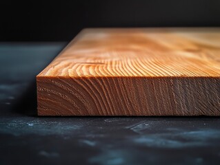 Close-Up of Wooden Tabletop Against a Dark Blurred Background