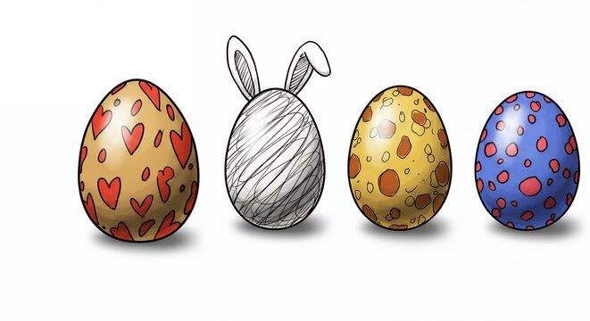 Decorated easter eggs illustration