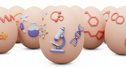 Eggs with scientific symbols