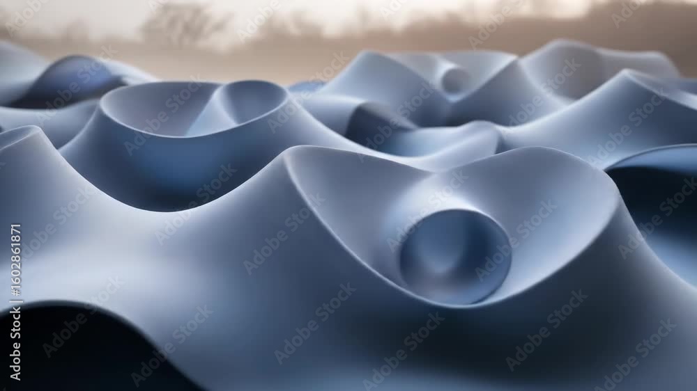 Aufkleber abstract waves of white paper with a soft gradient light, 3d rendering for modern background