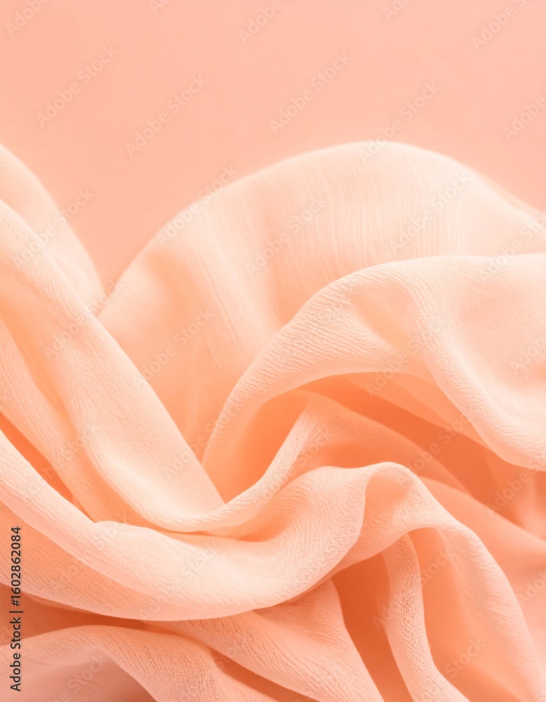 Poster abstract peach fabric texture with soft waves and gentle light background